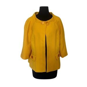 Metrostyle Yellow Patterned Cape Style Jacket - 16